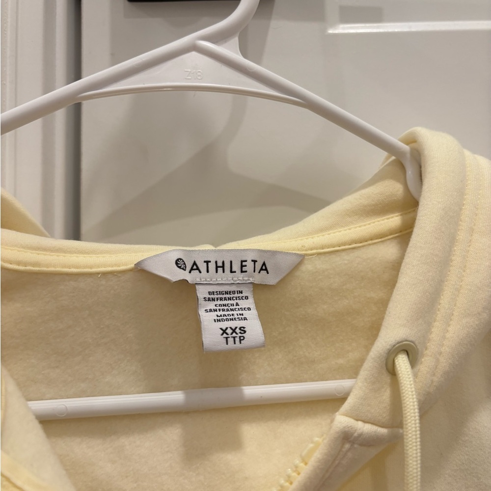 Athleta Yellow Forever Fleece Cropped Full Zip Size XXS - Picture 3 of 10